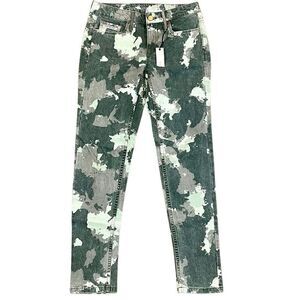 New! NWT Calvin Klein Women's Ankle Skinny Pants Green Camouflage Print 27